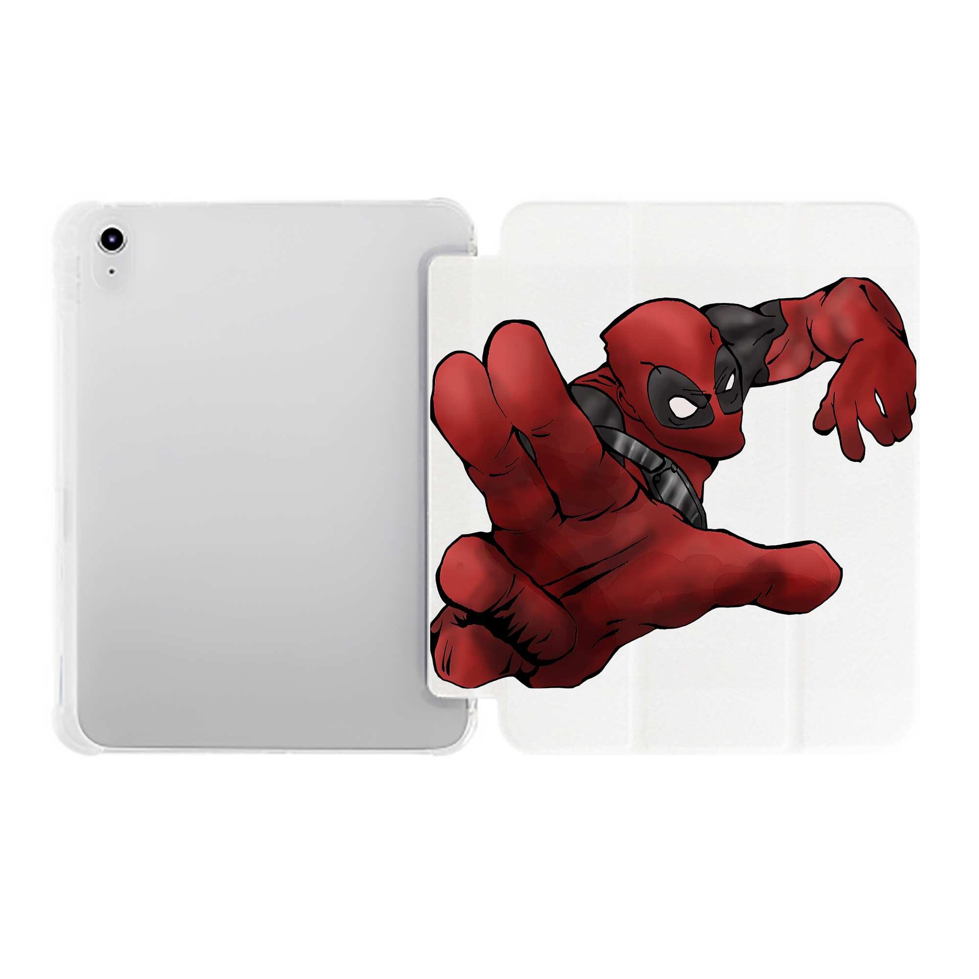 （画像用） Deadpool デッドプール IPad ケース ペン収納付き 三つ折りスタンド PUレザー×シリコン 対応機種9.5/10.5/10.9インチ